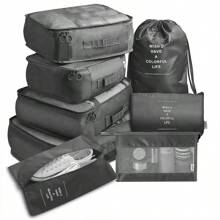 7 Pcs Foldable Travel Organizer Storage Bags Wardrobe Cube Suitcase Packing Set Storage Luggage Clothes Shoe Box