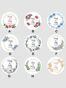 UNICCUT Custom Colorful Wildflower Garden Wreath Wedding Stickers Labels Spring Wildflower Field Thank You For Your Kindness Labels - Multicolor - View 4