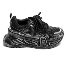 Distinctive Chunky Women's Sneakers | Remarkable Design - Black - View 2