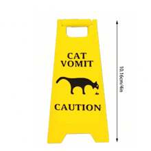 1 pieza de señal divertida de gato vomitando, señal de advertencia de vómito de gato, señales de advertencia de vómito divertidas, regalos de broma lindos, decoración de escritorio novedosa impresa en 3D adecuada para el hogar, el exterior, la oficina y el aula, el mejor regalo para familiares y amigos