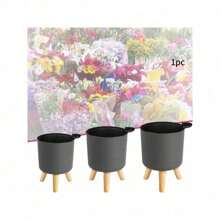 Chậu hoa hiện đại phong cách Bắc Âu chân gỗ phòng ngủ phòng khách sàn cây giá đỡ chậu trồng cây ban công cây cảnh trang trí nhà vườn - trắng - Xem 6