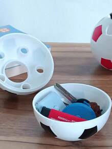 卡通足球形塑料多功能桌上笔筒，单独出售