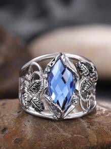 1 件奢华方晶锆石戒指，适合女士，情人节礼物，结婚周年派对珠宝，妈妈，母亲，母亲节，礼物 - 1# - 查看 14