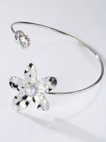 1PC Personalized Exaggerated Flowers Buds Bangle Geometric Metal Arm Cuff - Flower Armband - View 5