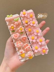 20/30/40pcs Girls Colorful Cute Cartoon Hair Scrunchies