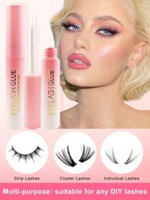 1pc 5ml Transparent Eyelash Glue, Waterproof Super Sticky False Eyelash Adhesive, Brush-On Style Lash Glue, Quick Drying & Long Lasting - White - View 3
