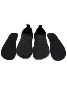 1 双儿童夏季水鞋户外水上鞋瑜伽鞋卡通防滑透气沙滩鞋训练鞋 - 黑色 - 查看 4