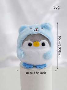 1 件可爱的 10 厘米/3.94 英寸布艺企鹅钥匙扣装饰，超柔软泰迪熊企鹅服装，完美的生日礼物，情人节