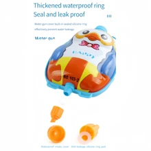 Aufblasbarer Cartoon-Rucksack-Wasserpistole für den Sommer, große Kapazität, herausziehbare Wasserspritzpistole für Strand, Schwimmen, Jungen, Mädchen