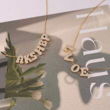 New Fashionable 26 Alphabet Letter Pendant With Zirconia Crystal, Elegant Gold-Color DIY Bracelet & Necklace Accessories