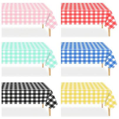 1 chiếc khăn trải bàn nhựa dùng một lần, chống thấm nước, họa tiết kẻ caro đen/đỏ/hồng/xanh dương, thích hợp cho dã ngoại ngoài trời, nhà bếp và các bữa tiệc ngày lễ. Khăn trải bàn nhựa dùng một lần, trang trí nhà cửa cho dã ngoại hoặc tiệc ngày lễ, khăn trải bàn kẻ ô đỏ đen trắng, chống thấm nước và chống dầu mỡ cho Lễ Tạ ơn, thích hợp cho dã ngoại hoặc tiệc ngày lễ, trang trí nhà cửa.