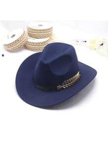 1 件女士树叶图案毡帽，优雅的软呢帽风格，适合日常和假日穿着