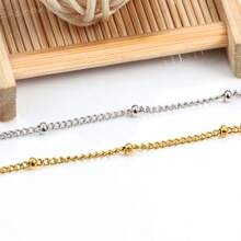 1m/39.37in High Quality 304 Stainless Steel Beaded Side Chain, Suitable For DIY Jewelry Making Men Women Necklace Bracelet Bag Chain And Accessories, Craft Components - Side Clip Bead Chain - View 4