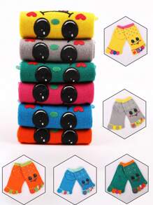 Kids' 5-Toe Smiling Face Short Socks, Cute Cartoon Korean Style, Suitable For Spring/Summer, Suitable For Children's Daily Wear, Sports, Outdoor Activities - Multicolor - View 3