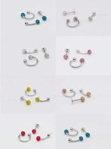 1 件装 Huggie 半环耳环 女式小球耳钉 女式耳钉 耳钉 耳钉 耳钉 耳钉 螺丝后耳环