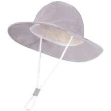 婴儿遮阳帽，幼儿男女童渔夫帽，夏季防晒沙滩帽 - 純色大沿太陽帽 - 查看 37