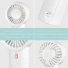 1 pieza Mini ventilador de mano para volver a la escuela con 2 pilas AA (pilas no incluidas)