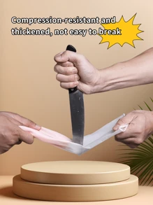 加厚手套家用橡胶PVC清洁手套可重复使用防水乳胶手套厨房洗碗手套洗衣手套防滑家居清洁和食品处理用手套（白色袖位印有随机图案） - 彩色 - 查看 3