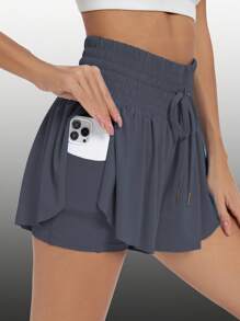 Blaosn Flowy Athletic Shorts For Women High Waisted Gym Yoga Workout Running Sweat Shorts Golf Tennis Skirt Skort Preppy Shorts Cute Clothes Summer - 灰色 - 查看 4