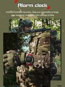 SANDA 电子表男士尼龙表带数字显示多功能闹钟学生表防水军用运动LED手表 - 均碼 - 查看 10