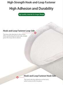 Black & White Hook And Loop Window Screen – Mosquito & Insect Resistant, Dustproof & Ventilated, Invisible, Easy To Install & Reusable Mesh Netting, Protects Family Health