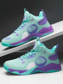 Men's Basketball Shoes, Anti-Skid Wear-Resistant Basketball Shoes For Teenagers - Baby Blue - View 5