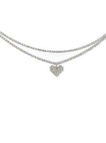 Delicate Heart Shaped Waist Chain Pendant - Body Jewellery Accessories - Silver - View 4