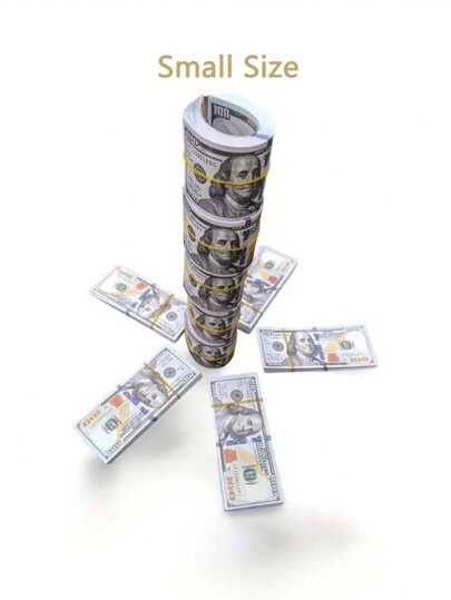 100pcs/400pcs/900pcs Small Size Replica Dollar Props, Hot Selling Item For Party Props, Bar Atmosphere Money, Movie Props,Cake Decoration , Magic Show Props(Please Refer To The Picture For Selection,Size 4.6inch*1.85inch )