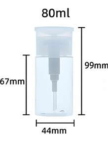 1pc 60ml/80ml/100ml Nail Art Press Bottle, Alcohol Nail Polish Remover Cleansing Water Refillable Bottle, Large Capacity Makeup Remover Empty Bottle Containers For Cosmetics