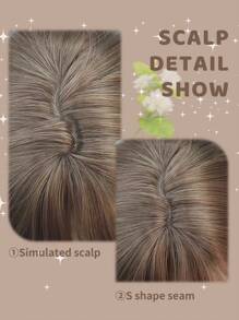 1 Synthetic Heat-Resistant Long Curly Chocolate-Brown Wig ,With Bangs, 24 Inches Long, Made Of Fiber, Suitable For Daily Use, Natural And Realistic Fake Hair - Linen Brown - View 5