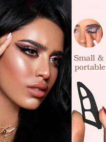 2pcs Eyeshadow Helper + Makeup Brush 1, Multi-Functional Quick Eye Makeup Template Universal Eyeshadow Makeup Tool For Eyeshadow And Eyeliner Templates, Suitable For Female Beginners