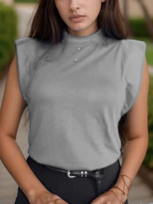 Basic Muscle Tee Discreet Side Detail Comfortable And Basic Beautiful Stylish Alternative A Luxury - 灰色 - 查看 1