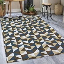Living Room Bedroom Rug 1.00m X 1.35m Non-Slip - CARAMEL TILE - View 2