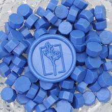 100pcs/Bag Blue Wax Sealing Beads, Octagonal Shape, Used For Envelope Seals, Wedding Invitations, Gift Packaging