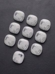 4pcs/Pack Luxury Metal Flower Decoration Buttons With Rhinestone, Fashion Accessory For Coat, Shirt, Sweater, Jacket And Bags, DIY Jewelry Sewing Crafts