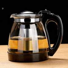1pc Glass Teapot Set, Large Capacity Teapot With Filter, Heat Resistant Household Tea Maker, Tea Kettle, For Outdoor, Camping