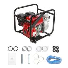 Gasoline Powered Trash Pump, 3"/2", 6.5HP/7HP, 132GPM /242GPM 4-Stroke Gasoline Engine Water Transfer Pump With 25ft/7.62m Outlet Hose, 98/148ft Max Lift, 22/26ft Suction, Cast Iron Impeller For Irrigation Ponds - 20 X 16.1 X 16.9 In,Gasoline Engine Water Pump(1) - View 8