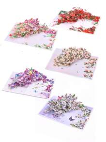 1 Pop-Up Greeting Card, Tulips, Poinsettia Flowers, Magnolia, Orchids, Apple Blossoms, Small Daisies, Suitable For Valentine's Day, Mother's Day, Birthdays, Anniversaries. Surprise Gift For Friends, Gift For Lovers, Gift For Girlfriend, Gift For Mother, Birthday Card, Flower Card