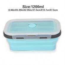 1 pieza Fiambrera plegable de silicona, recipiente de almacenamiento de alimentos con tapa sellada, conjunto de recipiente plegable con ventilación para mantener los alimentos frescos, a prueba de microondas, recipiente de almacenamiento de alimentos, utensilio de cocina