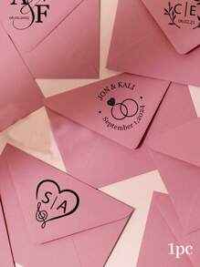 1pc Custom Text Return Address Stamps Self Inking Personalized, Personalized Stamps For Mailing, Custom Round Address Stamp, Office Supplies Seal, Customized Postage Stamps, Return To Sender Stamp, Personalized Return Address Labels, Black Name Stamp, Business Stamp, Multi-Functional, Anti-Mold, Ornamental, Reusable, Exquisite, Stylish, High-Quality, Colorful, Modern, Custom, Ideal Gifts For Her, Tea Room, Home, Garden, Office, Customized Embossing Machines, Warm Ambience,Winter Grace - Wedding - View 5