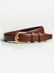 1 pieza Cinturón para mujer; de moda y versátil; estilo simple de moda; negro con vaqueros; marrón para jóvenes