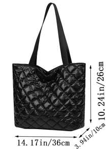 女士水钻格纹绣花线手提包 女士一体式单肩手提包