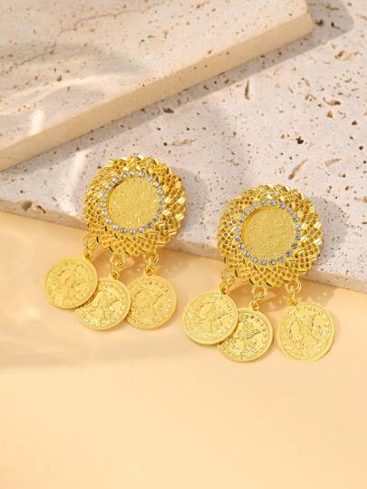 1 Pair Gilded Brooch, Luxury Arabian Bride Costume Jewelry