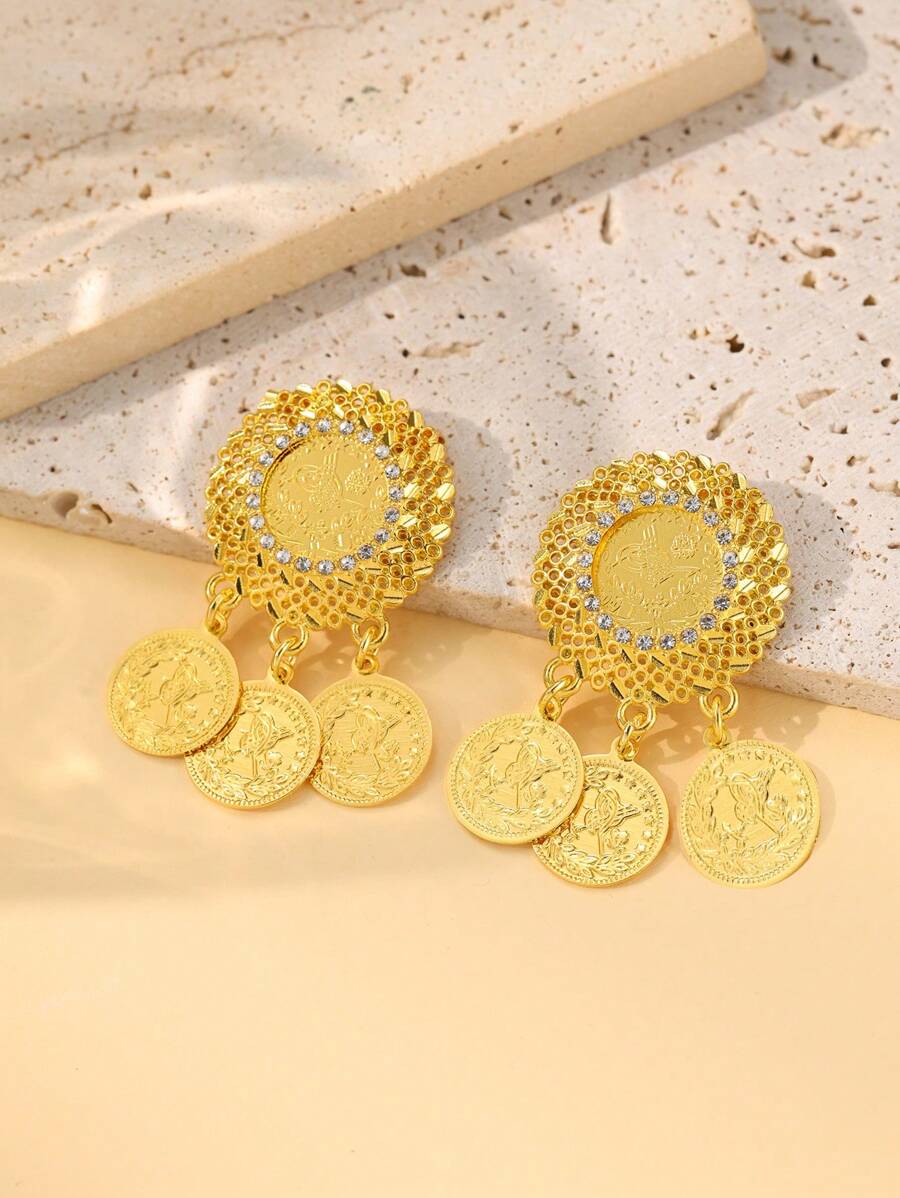 1 Pair Gilded Brooch, Luxury Arabian Bride Costume Jewelry - Star - View 1