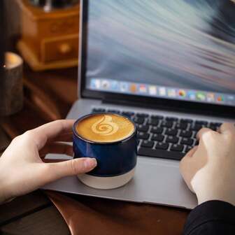 1 件陶瓷咖啡/茶杯、浓缩咖啡拿铁艺术杯、高档水杯，适用于办公室/家庭、礼物