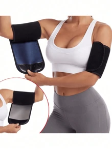 1 对女士桑拿汗蒸瘦臂塑身器，健身运动汗带臂套压缩袖，用于局部燃脂健身房配件 Coderas