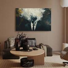 Framed The Dissolving Gentleman In Smoky Mystique Gift For Family, High-Definition Printing With Frame Suitable For Office, Bedroom, Kitchen, Living Room, Elegant Style,  Luxury, High-End Feeling - 裱框 - 查看 5