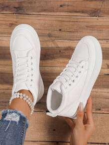 Women Casual Sneakers Small White Shoes, Versatile Increased Height Sport Casual Shoes, Thick Sole Lightweight Soft Bottom