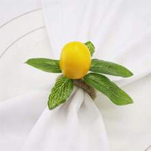 1/2/4PCS Handmade Napkin Rings, Yellow Lemon, Realistic Lemon Napkin Rings For Weddings, Dinners, Banquets And Napkin Holders.