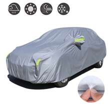 Aluminum Coating Car Coat Full Coverage Car Coat Car Windshield Protector, Windproof, Rainproof, Sunscreen, Waterproof, Dustproof, Portable Car Coat, Four-Season Universal, Foldable Protective Cover( YL)